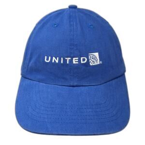 Head Shots United Airlines Hat Blue One Size Baseball Cap Cotton Slideback Logo